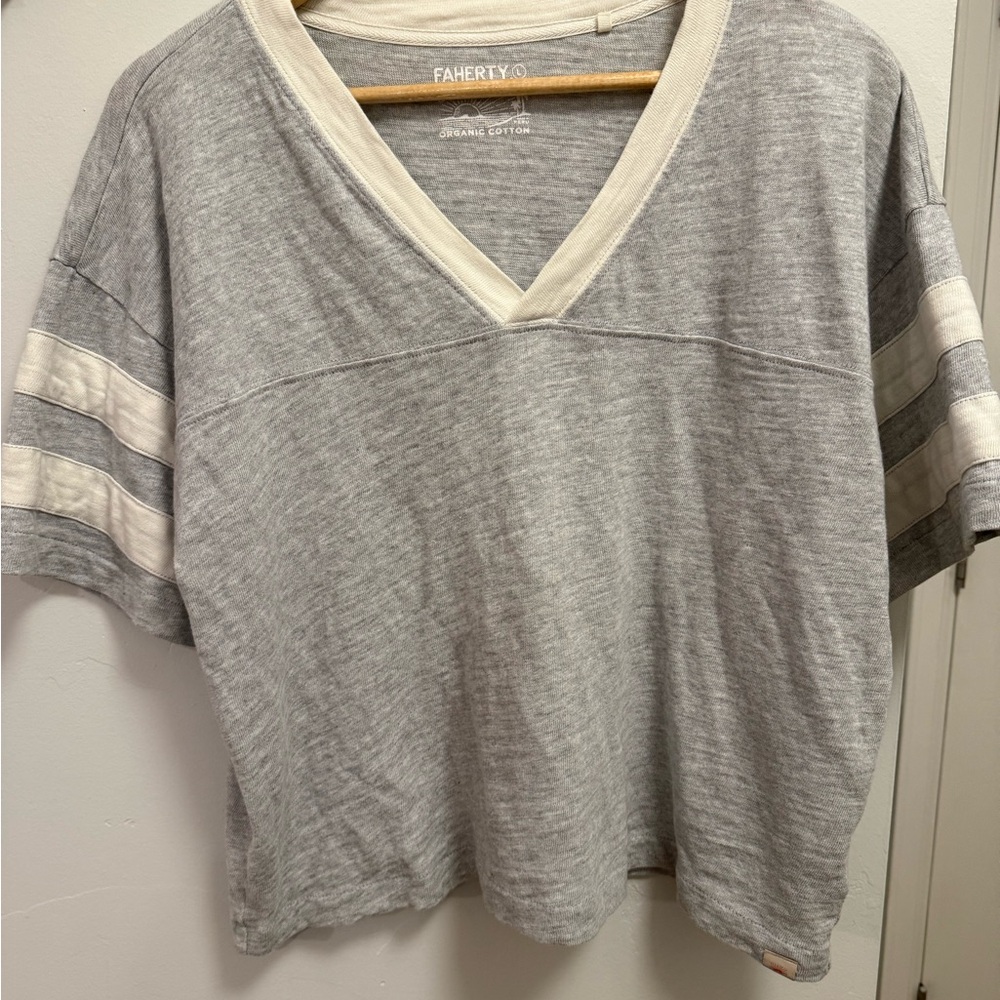 Faherty Varsity Tee Heather Gray - image 1